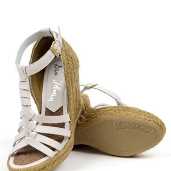 Sam Edelman Cream Wedge Sandals - Picture 1 of 6